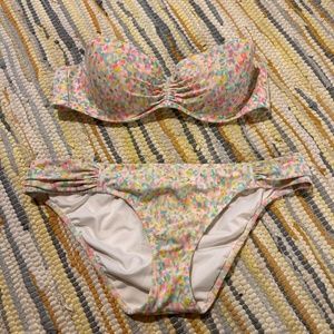 Victoria secret 34B / small multicoloured polka dot 2pc bikini swimsuit